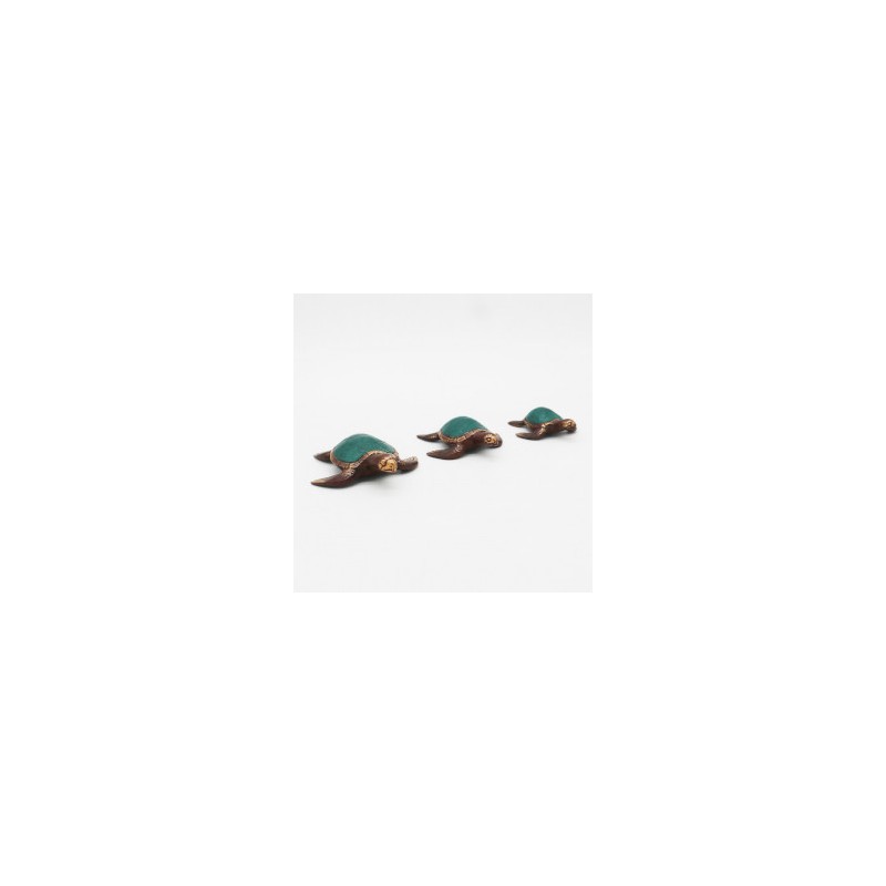 Tortues de mer - Lot de 3-FIGURINES FENGSHUI EN LAITON-HOSTENATURA