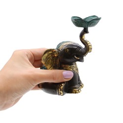 Bougeoir éléphant moyen / Encens - 11x6.5x11cm