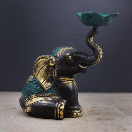 Portavelas / Incienso Elefante Mediano - 11x6.5x11cm