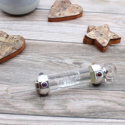 Baguette de Guérison Cristal Hexique - 12 cm - Quartz de Roche