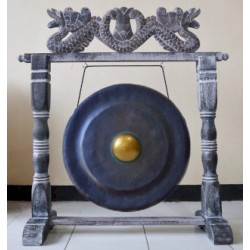 Gong da meditazione medio con supporto - 50 cm - Nero