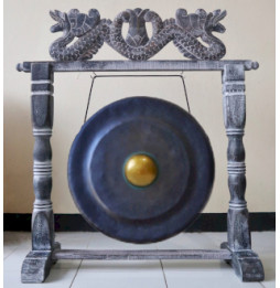 Gong de Meditación Mediano con Soporte - 50cm - Negro