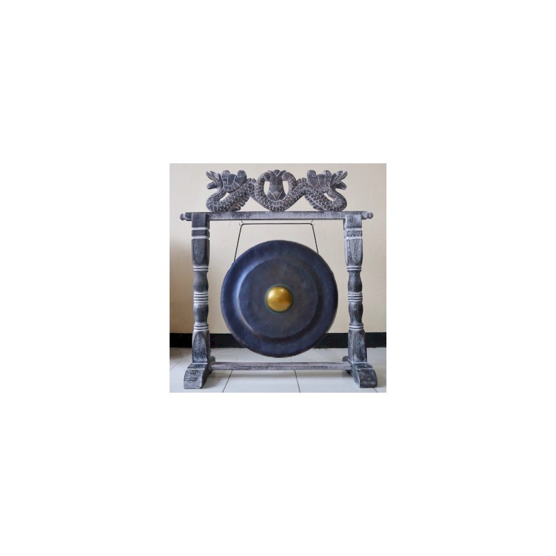 Medium Meditation Gong with Stand - 50cm - Black-MEDITATION GONG-HOSTENATURA