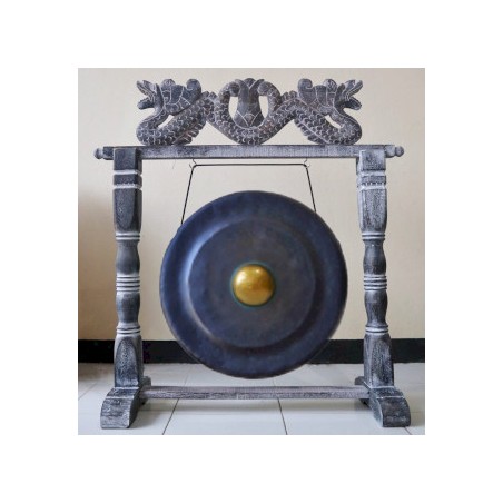 Gong de Meditación Mediano con Soporte - 35cm - Negro