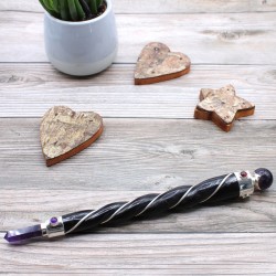 Chakra Wand with Angel - Indian Silver