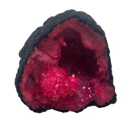 Colored Calcite Geodes - Black Stone - Dark Red