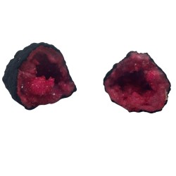 Colored Calcite Geodes - Black Stone - Dark Red