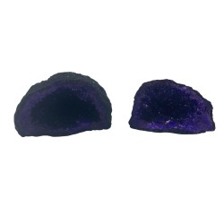 Colored Calcite Geodes - Black Stone - Purple