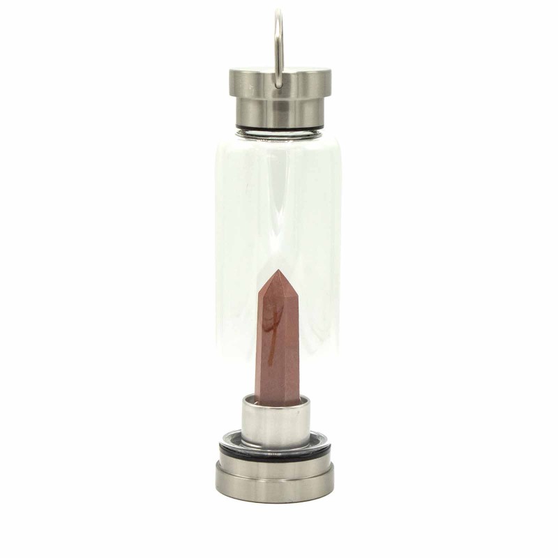 Mineral in Bottle - Invigorating Red Jasper - Obelisk-MINERALS IN A BOTTLE-HOSTENATURA