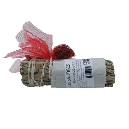 Atado de Salvia Blanca y Clavo Smudge Made in México - Atado de Hierba 10cm