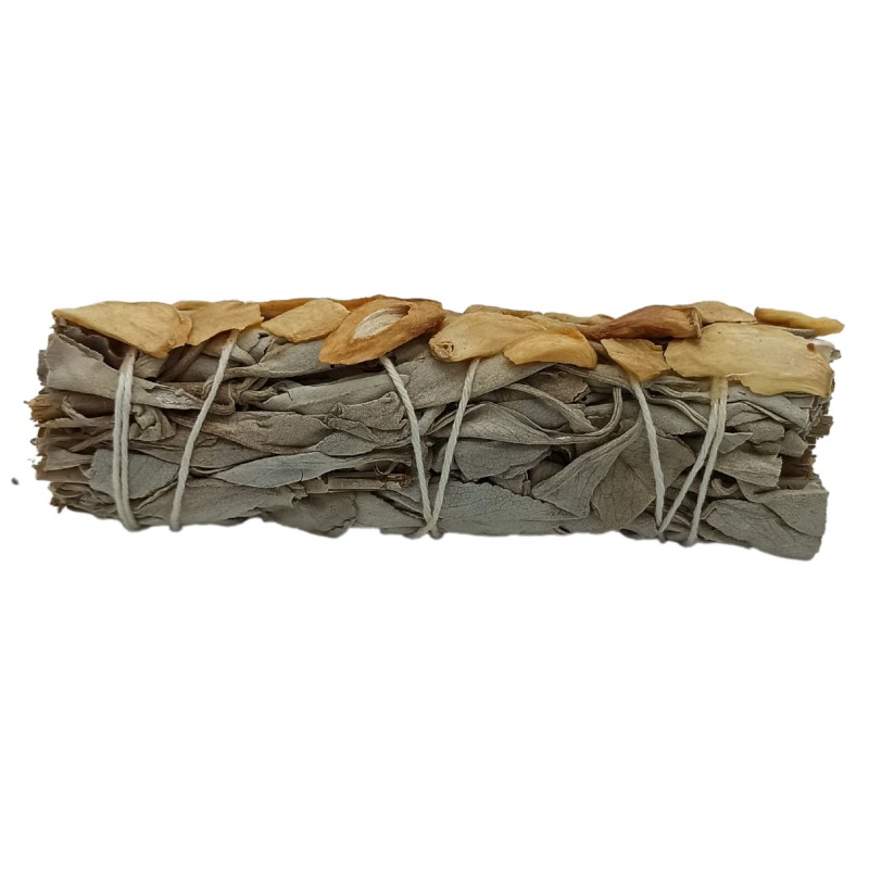 Bundle of Herb - White Sage and Garlic-HERBAL STICKS-HOSTENATURA