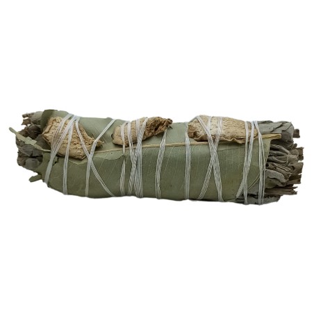 Atado de Salvia Blanca, Eucalipto y Gengibre Smudge Made in México - Atado de Hierba 10cm
