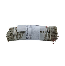 Pęczek białej szałwii i nasion pirulu wyprodukowany w Meksyku - wiązka trawy 10 cm