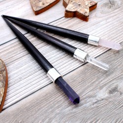 Assorted Pointed Healing Wand: Rock Quartz, Rose Quartz, or Amethyst