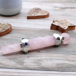 Hexagonal Crystal Healing Wand - 12 cm - Rose Quartz