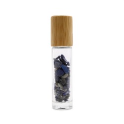 Gemstone Essential Oil Roller Botila - Sodalite - Egurrezko Estalkia