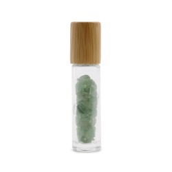 Gemstone Essential Oil Roller Botila - Aventurine - Egurrezko tapa