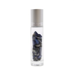 Gemstone Essential Oil Roller Botila - Sodalite - Zilarrezko Tapa