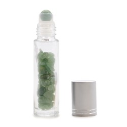 Gemstone Essential Oil Roller Botila - Aventurine - Zilarrezko Tapa