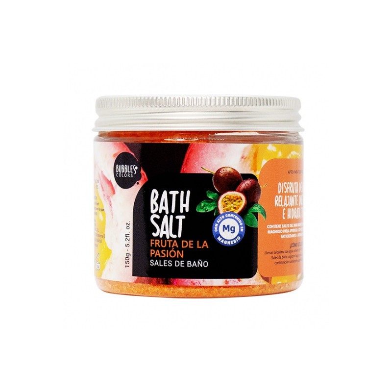 DEAD SEA BATH SALTS JAR 150GRS PASSION FRUIT BUBBLES & COLORS-BATH SALTS IN VIALS-HOSTENATURA