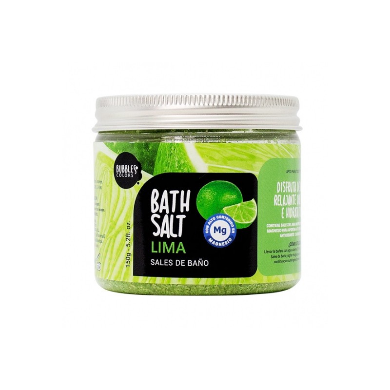 SALI DA BAGNO DEL MAR MORTO VASO 150GR BOLLE DI LIME E COLORI-SALI DA BAGNO IN FIALE-HOSTENATURA