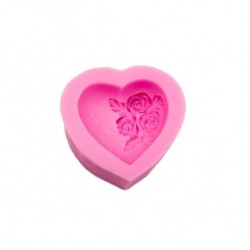 SILICONE MOLD SOAP HEART WITH FLOWERS I LOVE YOU