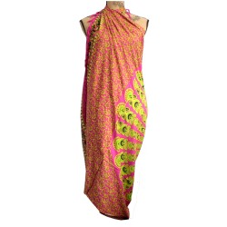 Sarong with Mandala design - Lime - 100x140cm