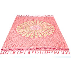 Sarong with Mandala design - Pink - 140x100cm