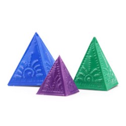 Set de moldes de incenso en po - azul, verde e morado