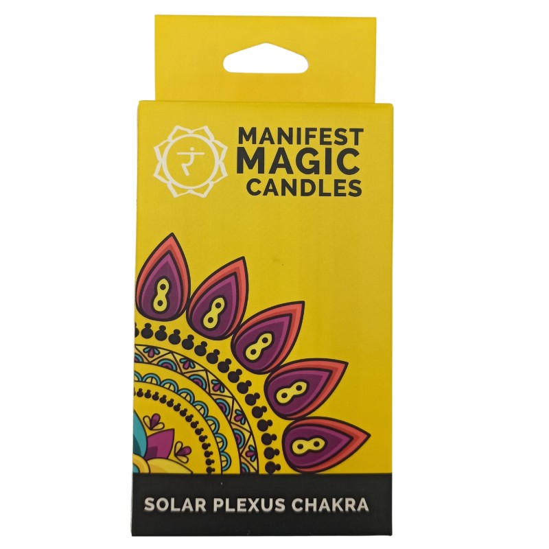 Bougies Manifest Magic (paquet de 12) - Jaune - Chakra du plexus solaire-BOUGIES DE SORTS MAGIQUES-HOSTENATURA