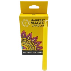 Bougies Manifest Magic (paquet de 12) - Jaune - Chakra du plexus solaire