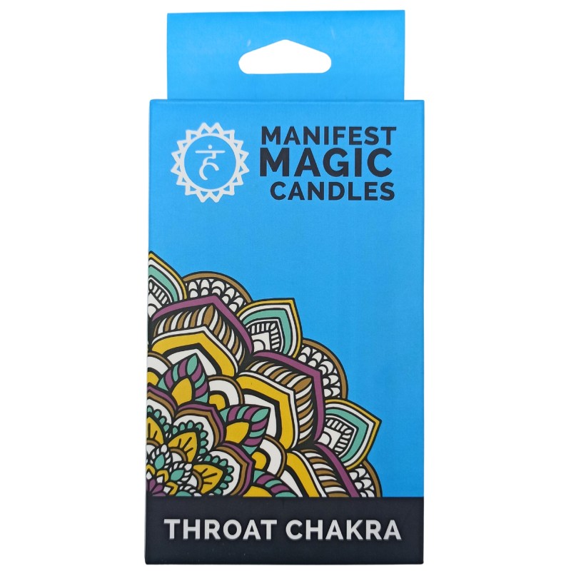 Candele magiche Manifest (confezione da 12) - Blu - Chakra della gola-CANDELE MAGICHE-HOSTENATURA