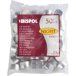 50x Bispol unscented candles - 8h duration