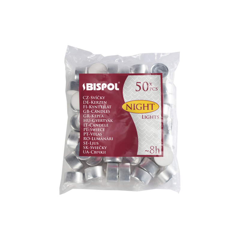 50x Bispol unscented candles - 8h duration-Start-HOSTENATURA