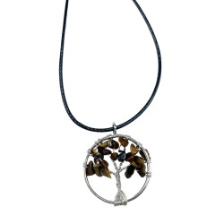 Pendentif Arbre de Vie - Oeil de Tigre