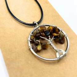 Pendentif Arbre de Vie - Oeil de Tigre