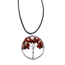 Pendentif Arbre de Vie - Jaspe Rouge