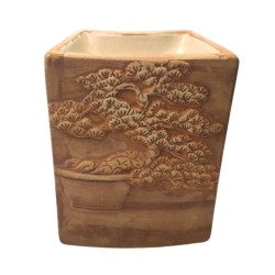 Arzător cu ulei Bonsai pictat manual - culoare nisip