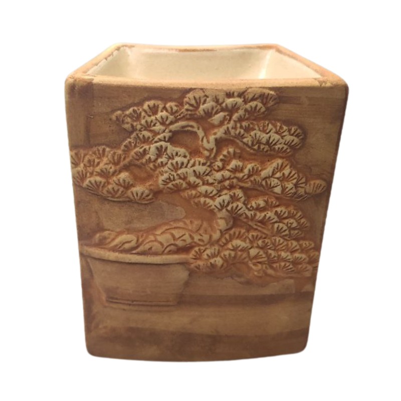 Hand Painted Bonsai Oil Burner - Sand Color-BASIC OIL BURNERS-HOSTENATURA