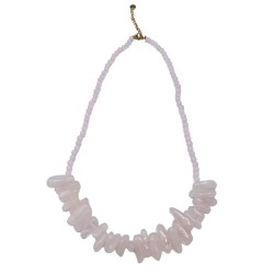 Collier Long Pierre Gemme - Quartz Rose - Love