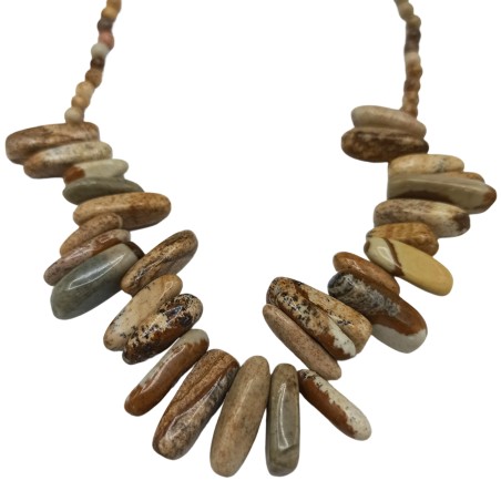 Collar de Gemas de Piedra Larga - Piedra de mapa - Creatividad y Protección