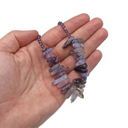 Long Stone Gemstone Necklace - Amethyst - Calm and Clarity