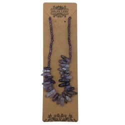 Long Stone Gemstone Necklace - Amethyst - Calm and Clarity