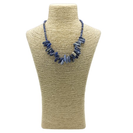 Collar de Gemas de Piedra Larga - Sodalita - Verdad y pensamiento