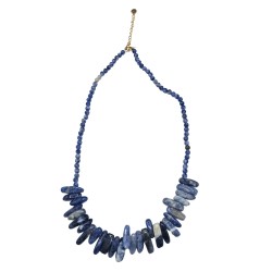 Long Stone Gem Necklace - Sodalite - Truth and Thought