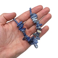 Collana lunga con gemme di pietra - Sodalite - Verità e pensiero