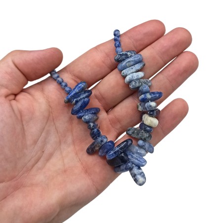 Collar de Gemas de Piedra Larga - Sodalita - Verdad y pensamiento