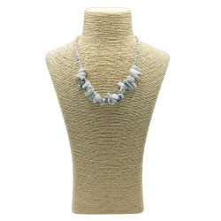 Collier Long Pierre Gemme - Jaspe Blanc - Paix et amitié