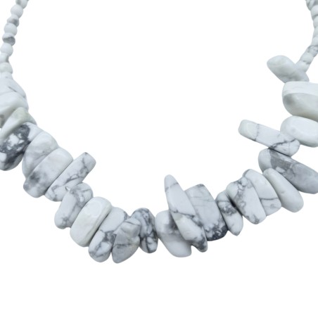 Collar de Gemas de Piedra Larga - Jaspe blanco - Paz y amistad