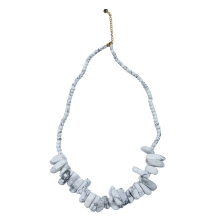 Collar de Gemas de Piedra Larga - Jaspe blanco - Paz y amistad